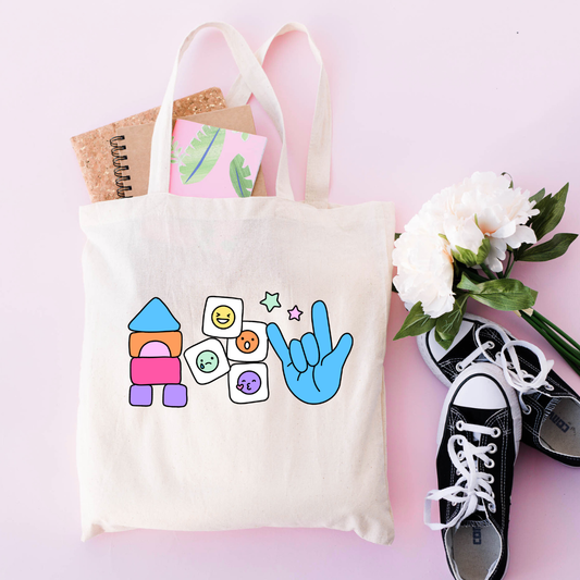 Tote bag - Bloques, caritas, mano
