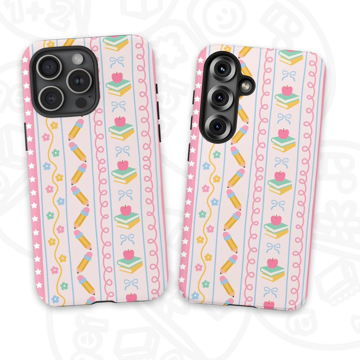 Funda diseño Lápices y Moñitos