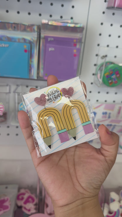 Aretes de Lápiz y Corazón